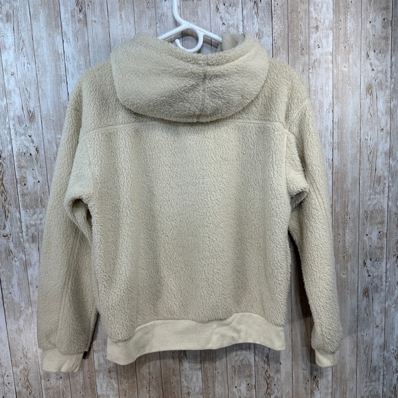The North Face Womens Fleece Sherpa Hoodie Kangaroo‎ Pocket Cream Size S - Picture 3 of 8
